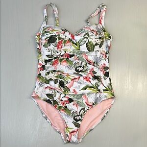 Nip Tuck Louise One Piece Swimsuit, White Isle of Waimea Print